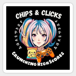 Gamer girl Japanimation French fries lover Magnet